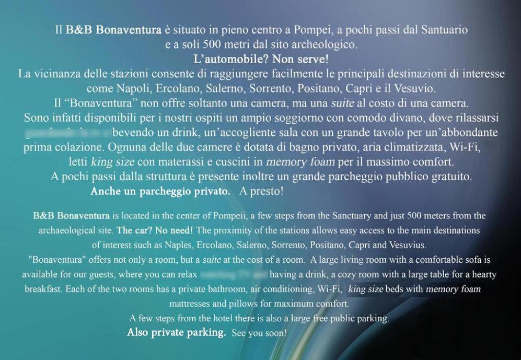 B&B Bonaventura Pompei Exteriér fotografie